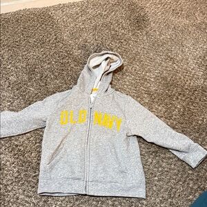 Old Navy Heather Gray Kids Hoodie with Yellow Logo